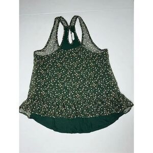 Lush Women's Bohemian Race Back Sleeveless Blouse Top Sz M Floral Print See Note
